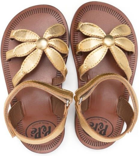 Pépé Kids Giulia leather sandals Gold