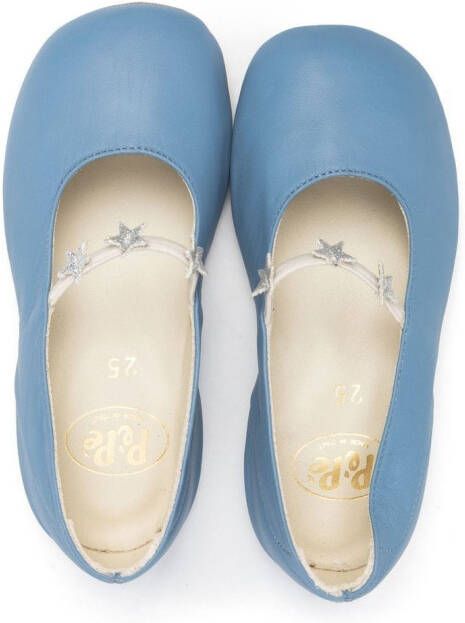 Pépé Kids Valentina star appliqué ballerina shoes Blue