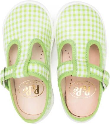 Pépé Kids Vichy touch strap shoes Green
