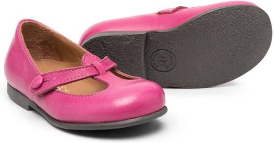 Pèpè round-toe leather ballerinas Pink