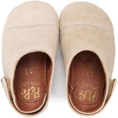 Pèpè round-toe leather crib shoes Neutrals