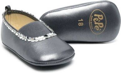 Pèpè sequin-embellished ballerina shoes Grey