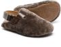 Pèpè slingback fleece slippers Brown - Thumbnail 2
