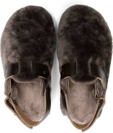 Pèpè slingback fleece slippers Brown