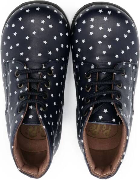 Pèpè star-print lace-up boots Blue