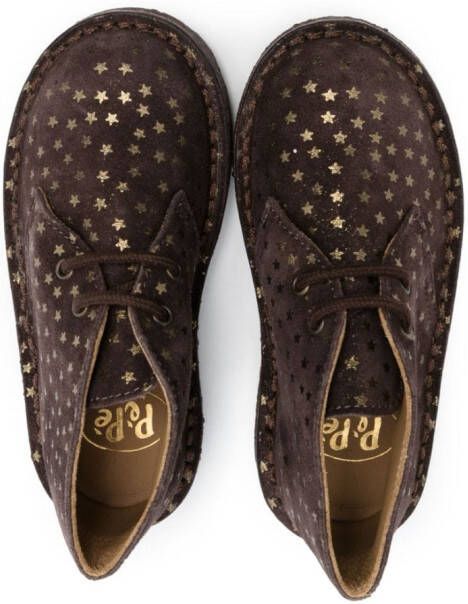 Pèpè star-print lace-up boots Brown