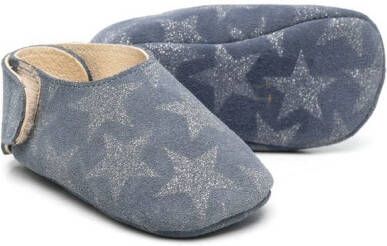 Pèpè star-print suede crib shoes Blue