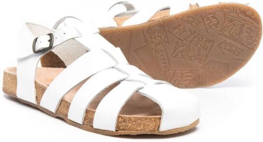 Pèpè TEEN buckle-fastening leather sandals White