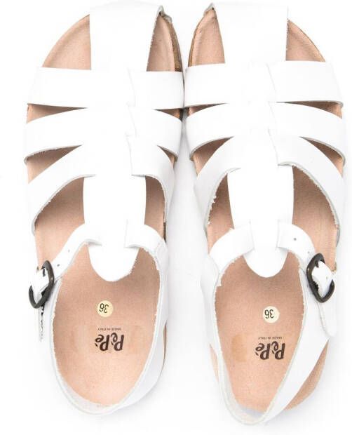 Pèpè TEEN buckle-fastening leather sandals White