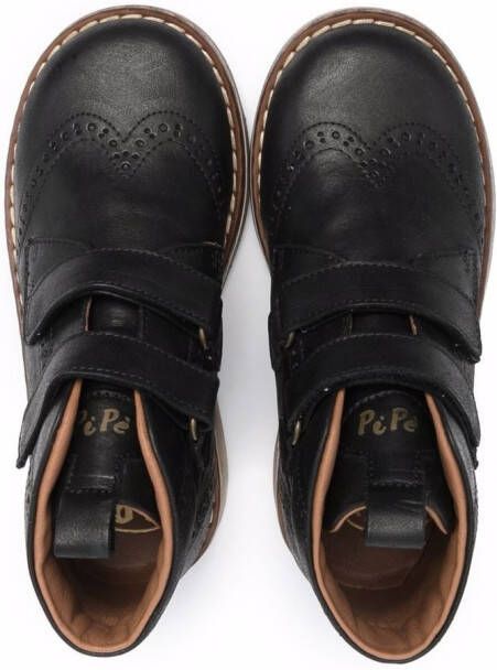 Pèpè touch-strap leather boots Black