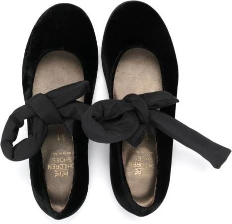 Pèpè velvet ballerina shoes Black