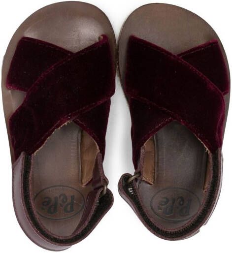Pèpè velvet open-toe sandals Red