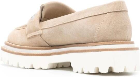Peserico bead-chain suede loafers Neutrals