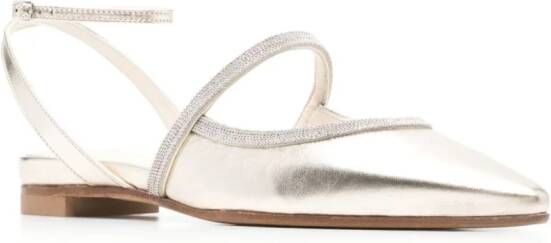 Peserico Punto Luce-chain leather ballerina shoes Metallic