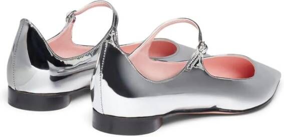 Pīferi Eagle leather ballerina shoes Silver