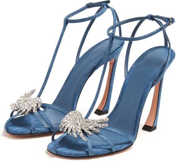 Pīferi Maggio 100mm crystal-embellished sandals Blue