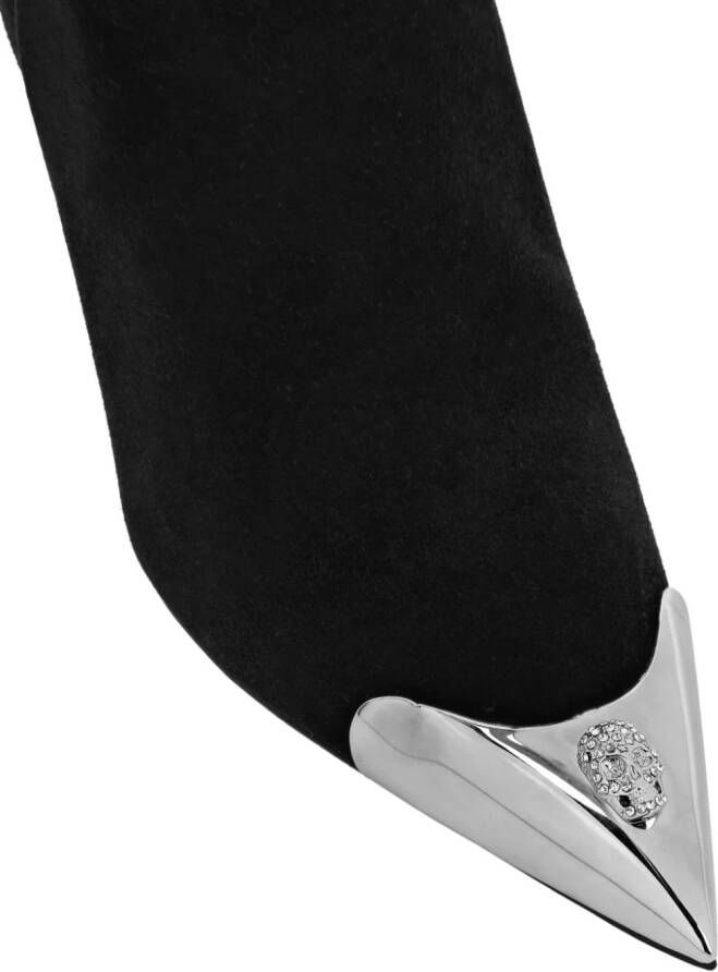 Philipp Plein 105mm logo-embellished leather boots Black