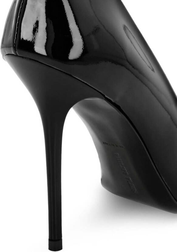 Philipp Plein 105mm pointed-toe leather pumps Black