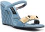 Philipp Plein 110mm stud-detail wedge sandals Blue - Thumbnail 2