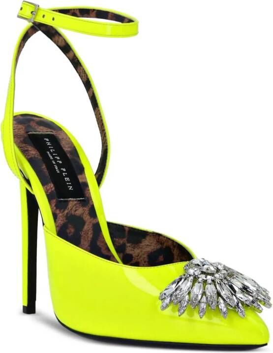 Philipp Plein 120mm crystal-embellished pumps Yellow