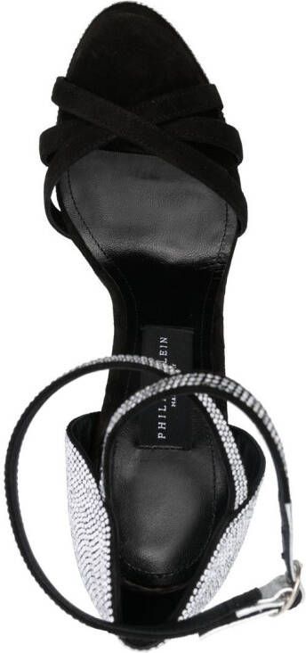 Philipp Plein 160mm crystal-embellished platform sandals White