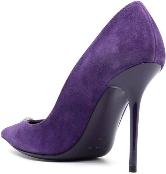 Philipp Plein 95mm Decollete suede heeled pumps Purple