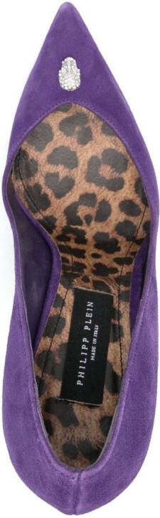 Philipp Plein 95mm Decollete suede heeled pumps Purple