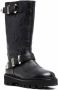 Philipp Plein Biker monogram-debossed leather boots Black - Thumbnail 2