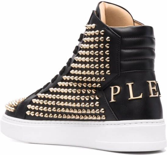 Philipp Plein Brooches studded hi-top sneakers Black