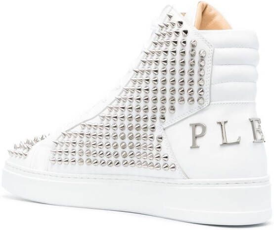 Philipp Plein Brooches Studded high-top sneakers White