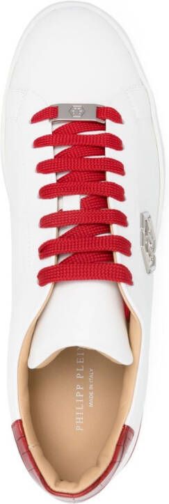 Philipp Plein Cocco Hexagon low-top leather sneakers Red