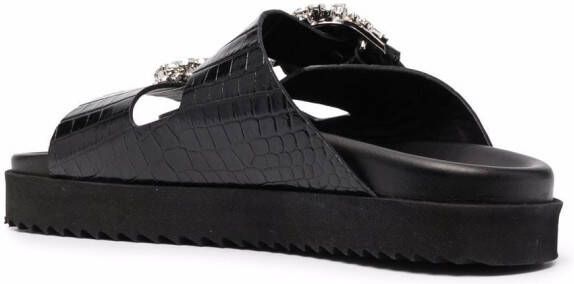 Philipp Plein Cocco leather sandals Black