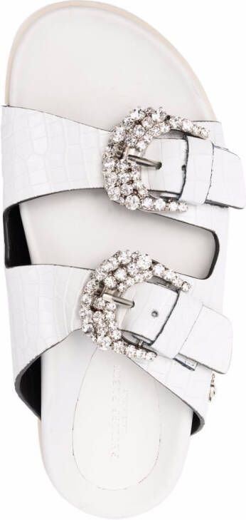 Philipp Plein Cocco leather sandals White