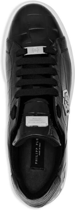 Philipp Plein crocodile-effect lace-up sneakers Black