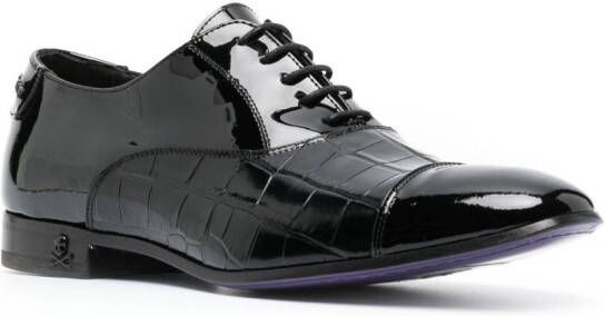Philipp Plein crocodile-effect leather oxford shoes Black