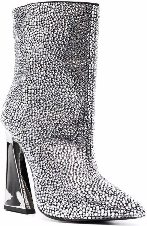 Philipp Plein crystal-embellished ankle boots Silver