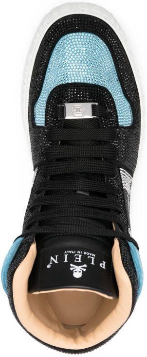 Philipp Plein crystal-embellished high-top sneakers Blue