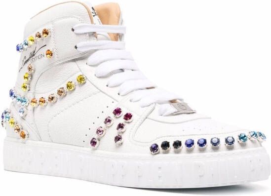 Philipp Plein crystal-embellished high-top sneakers White