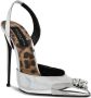 Philipp Plein crystal-embellished leather slingback pumps Silver - Thumbnail 2