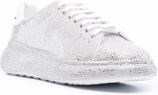 Philipp Plein crystal-embellished low top sneakers Silver