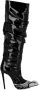 Philipp Plein crystal-embellished patent leather boots Black - Thumbnail 2