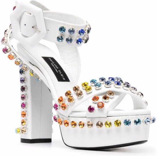 Philipp Plein crystal-embellished sandals White