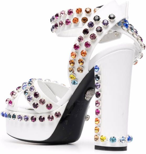 Philipp Plein crystal-embellished sandals White