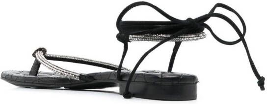 Philipp Plein crystal-embellished skull sandals Black