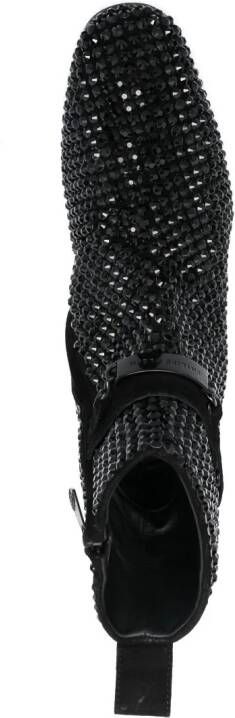 Philipp Plein crystal-embellished suede boots Black