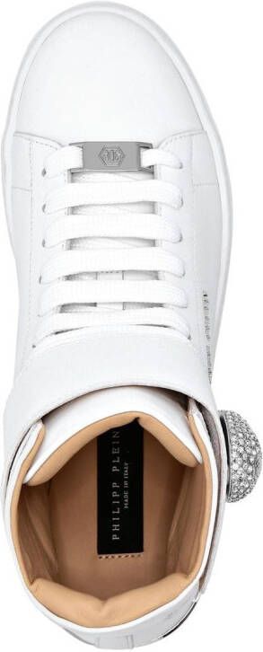 Philipp Plein crystal-skull high-top sneakers White