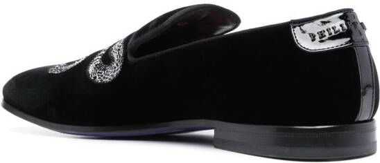 Philipp Plein crystal snake loafers Black