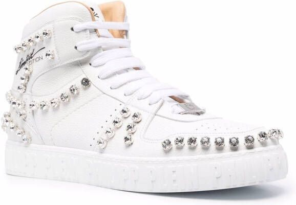 Philipp Plein crystal-studded high-top sneakers White