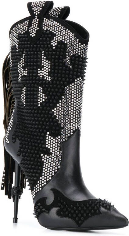 Philipp Plein embellished cowboy boots Black
