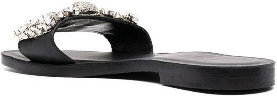 Philipp Plein embellished leather sandals Black